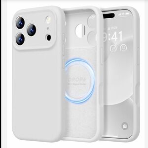 WHITE Silicone Protective MagSafe Compatible Case for iPhone 17 Pro Max